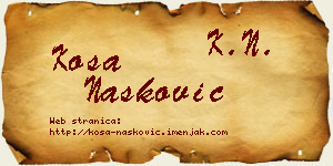Kosa Nasković vizit kartica